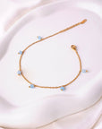 Blue Bead Gold Bracelet