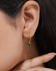 Emerald Tube Hoops