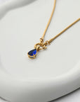 Deep Blue Teardrop Necklace