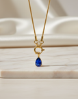 Deep Blue Teardrop Necklace