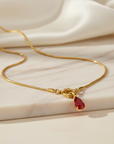Red Teardrop Pendant Necklace