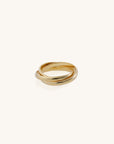Golden Interlock Ring, Linked Ring, Interlocking Circle Ring, Modern Ring
