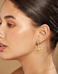 Jade Star Earring, Boho Earring, Celestial Earring, Nature-inspired Earring.