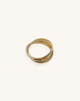 Golden Interlock Ring, Linked Ring, Interlocking Circle Ring, Modern Ring