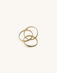 Golden Interlock Ring, Linked Ring, Interlocking Circle Ring, Modern Ring