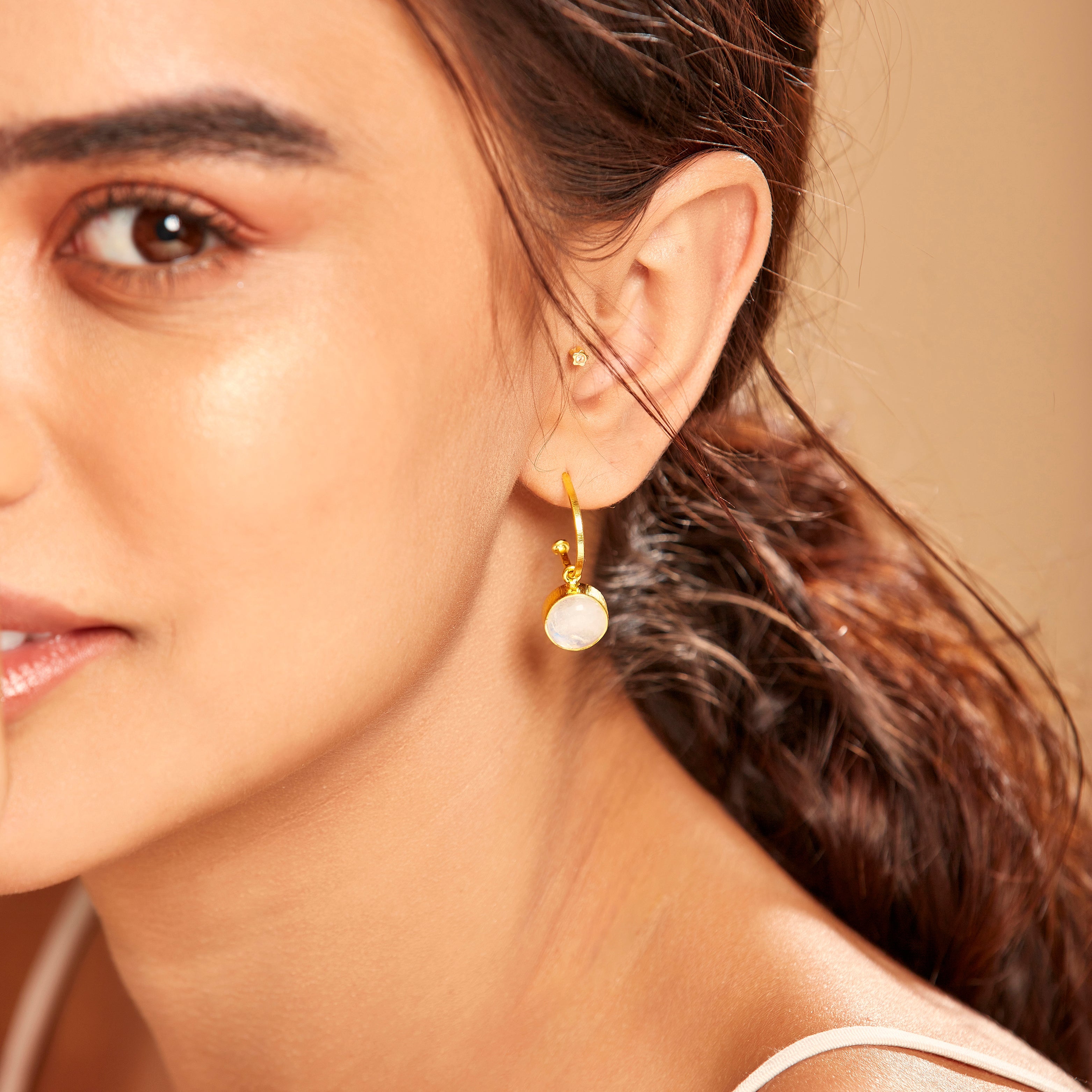 The White Moonstone Earrings