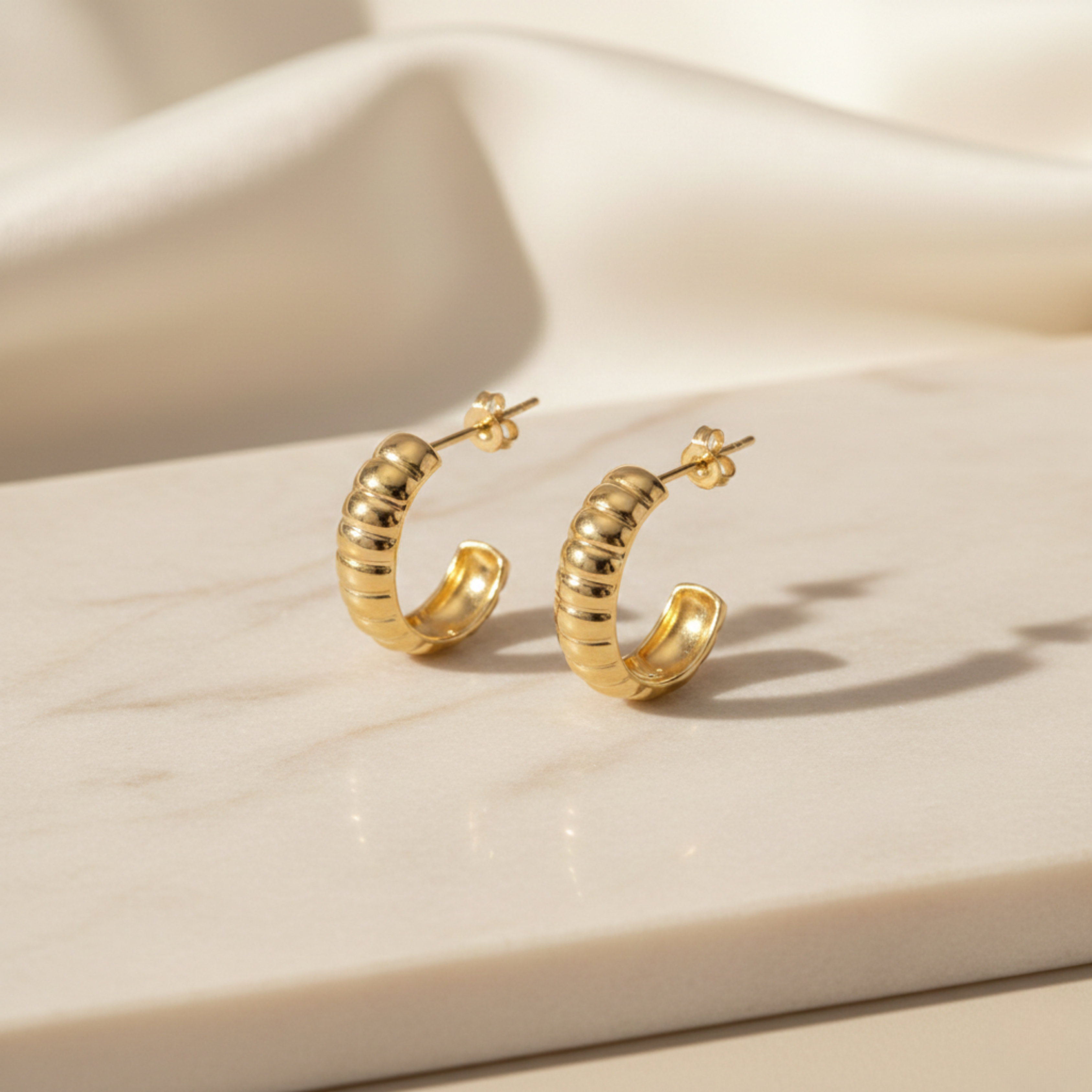 The Aphrodite Textured Hoop Earrings