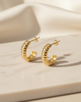 The Aphrodite Textured Hoop Earrings