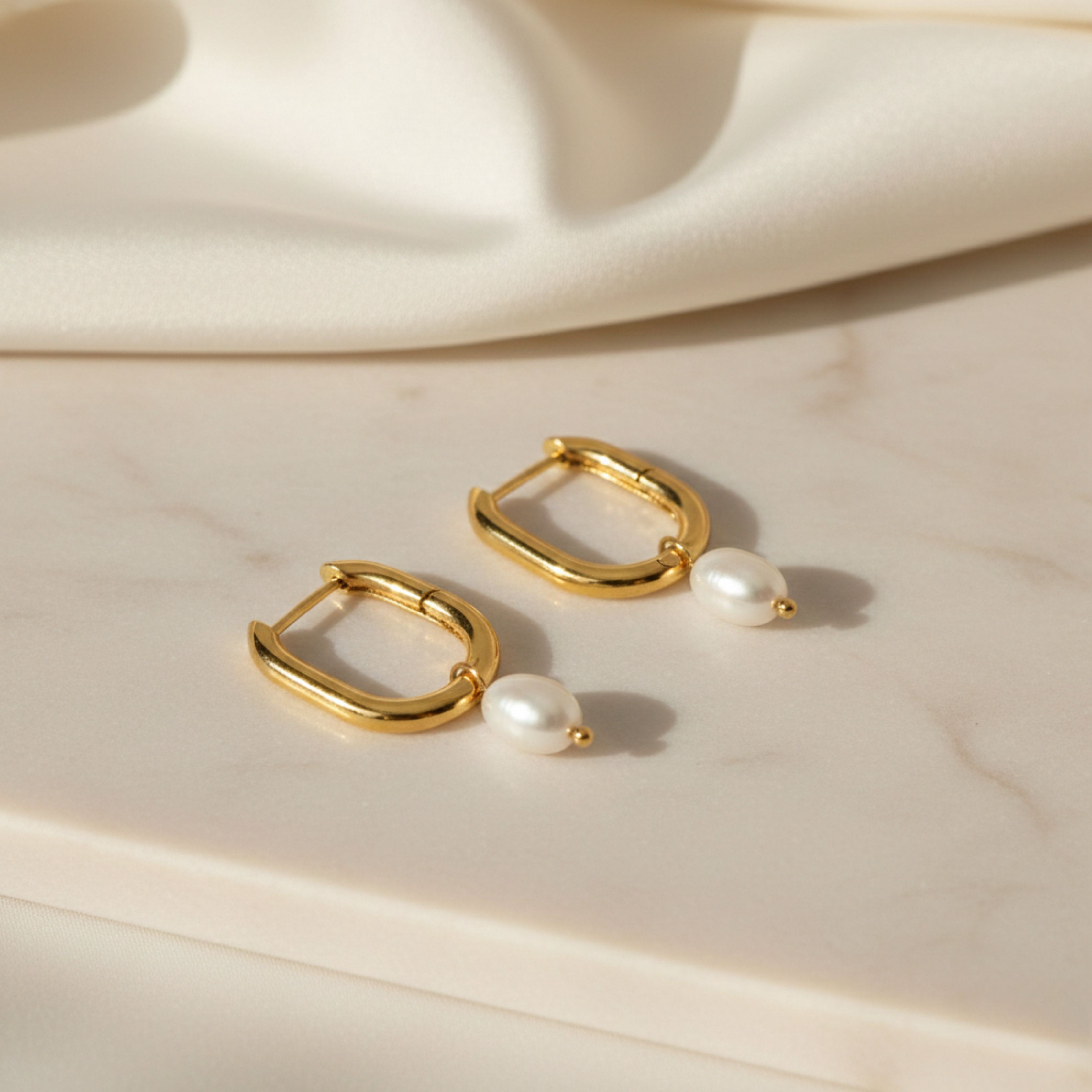 Pearl Elegance Hoops Earrings