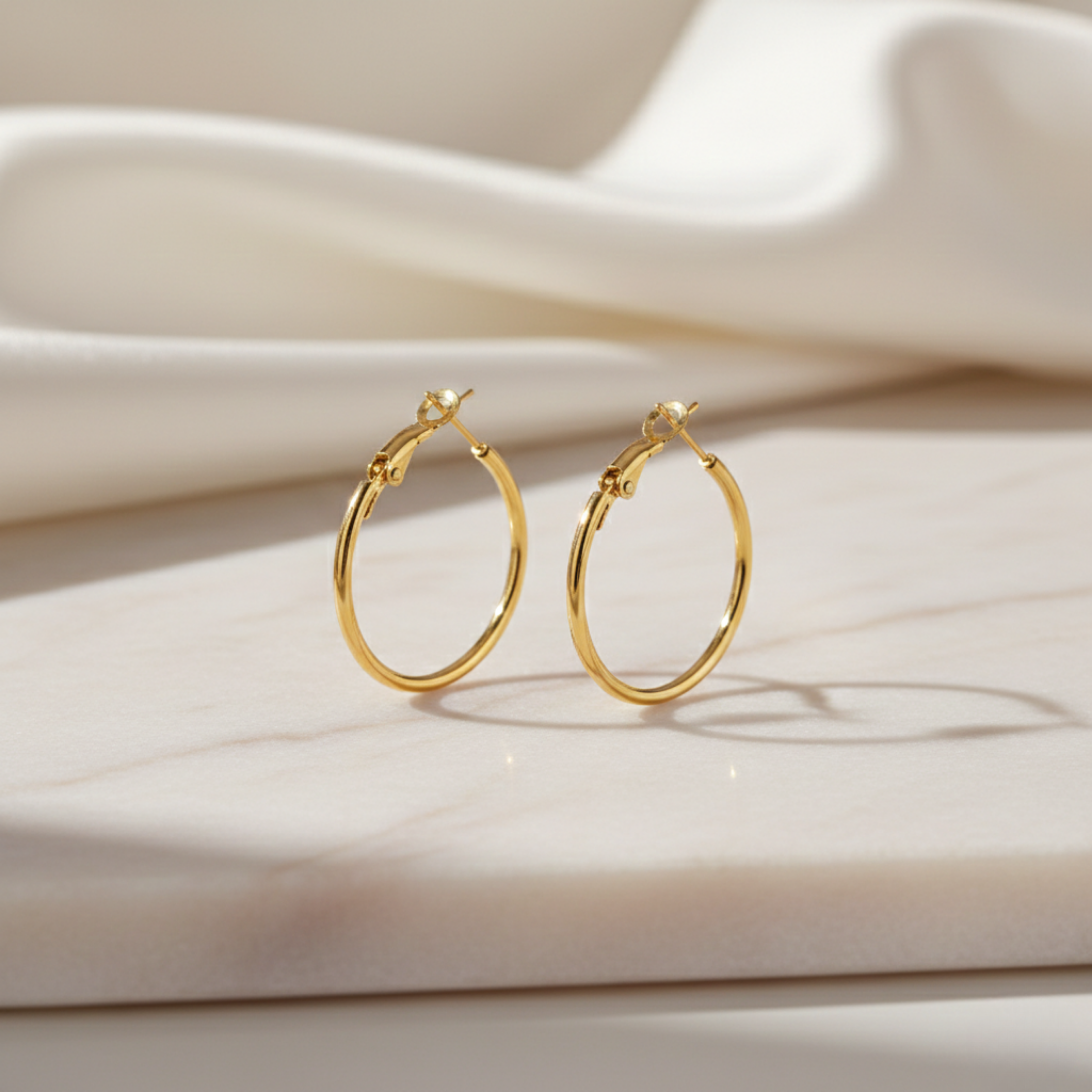 Golden Whisper Hoop Earrings