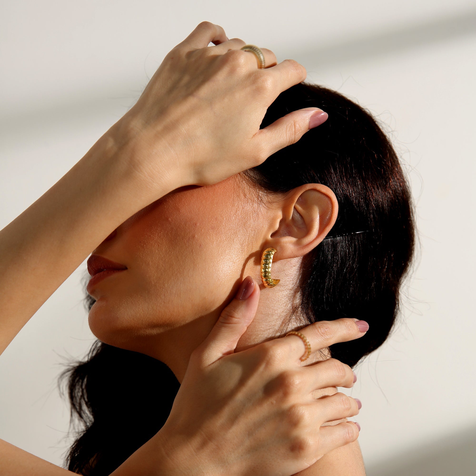 The Aphrodite Textured Hoop Earrings