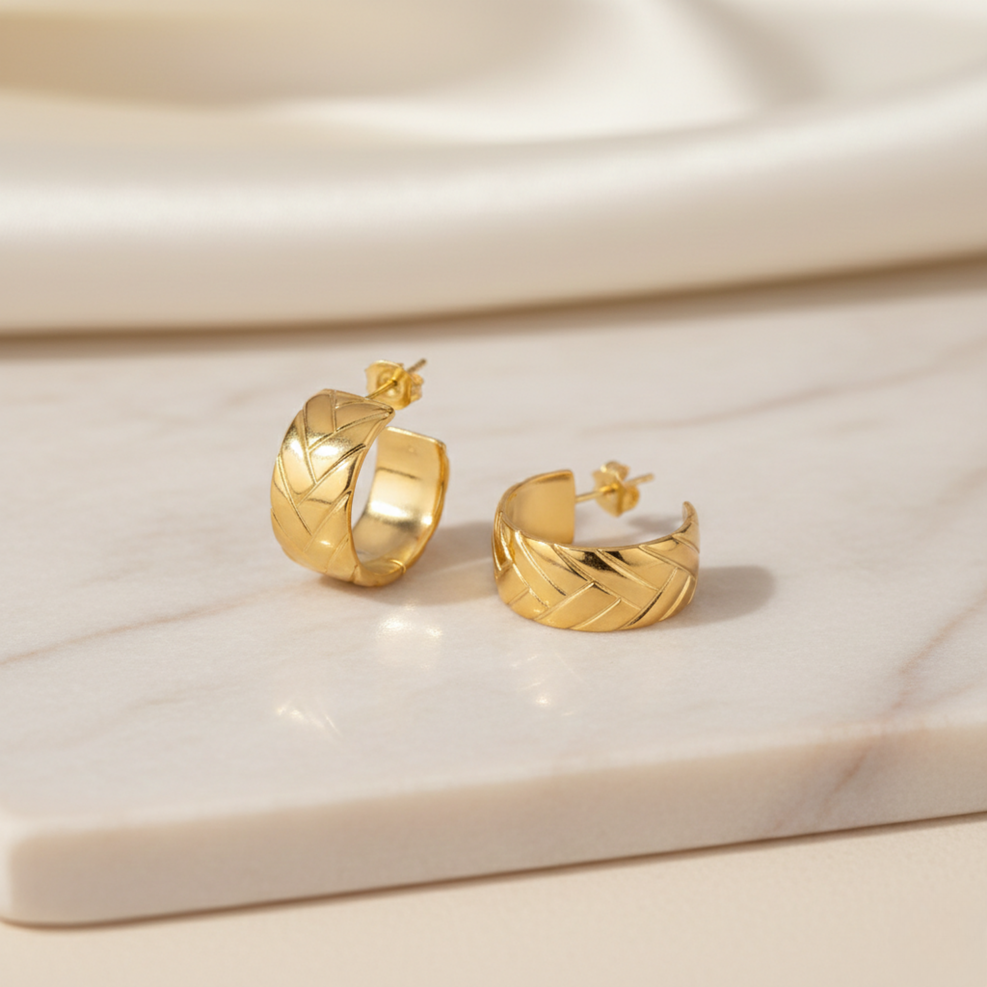 The Demeter Golden Harvest Half-Hoop Earrings