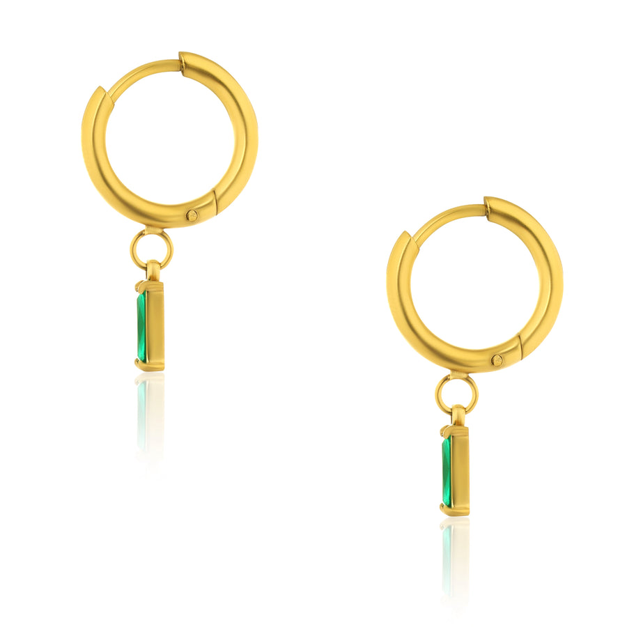 Emerald Tube Hoops