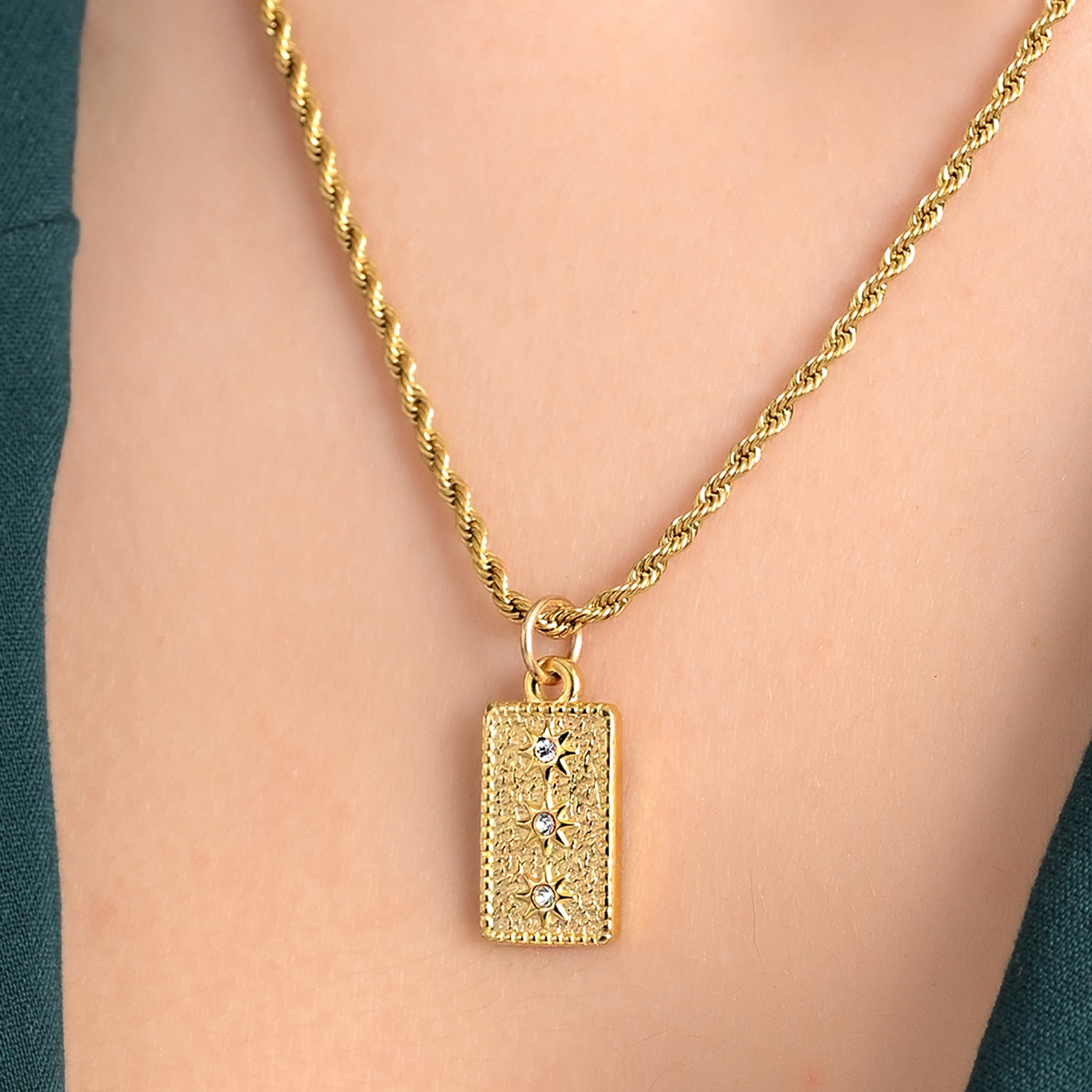 Radiant Square Pendant Necklace