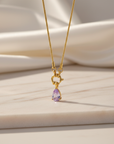 Lavender Teardrop Pendant Necklace