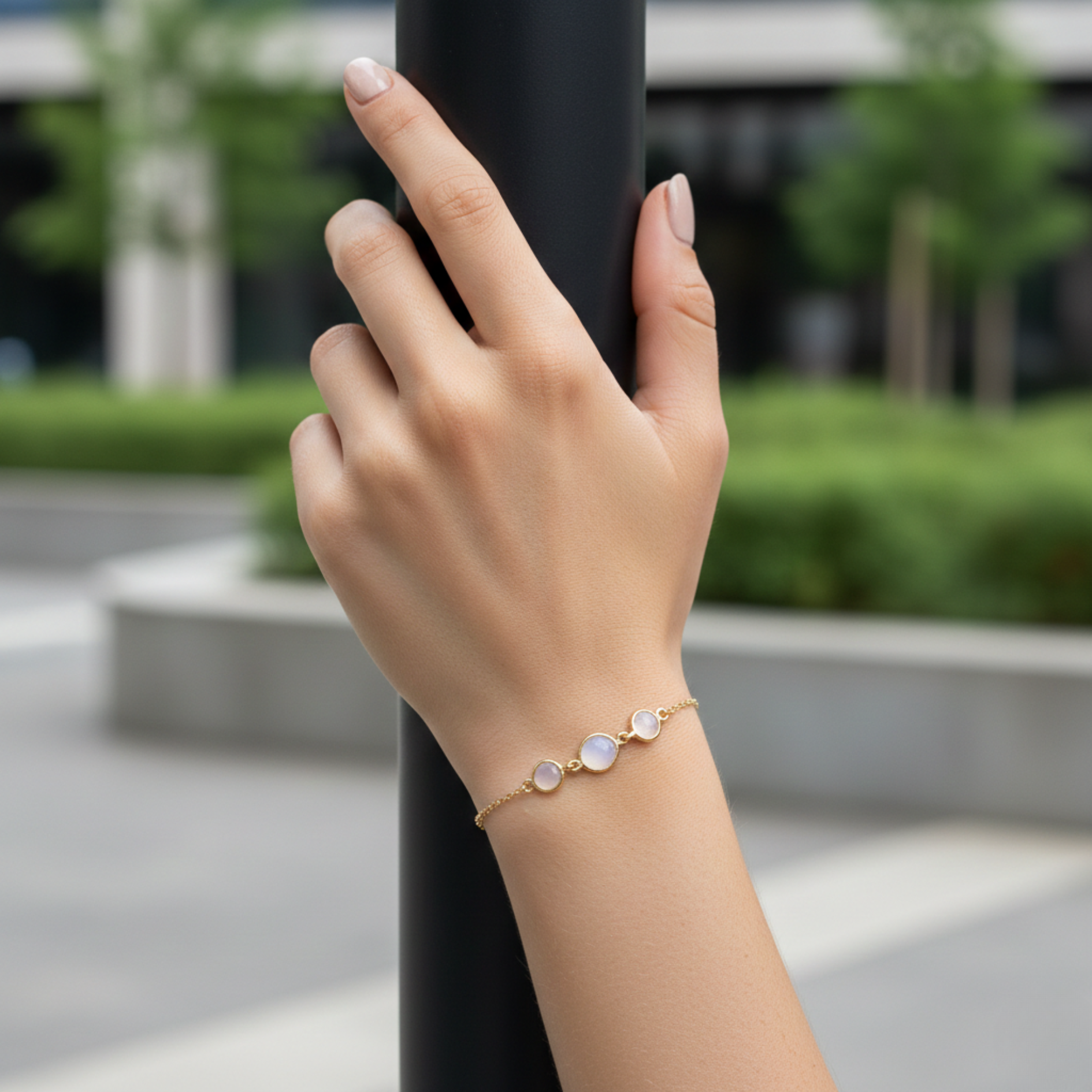 Rainbow Moon Stone Bracelet