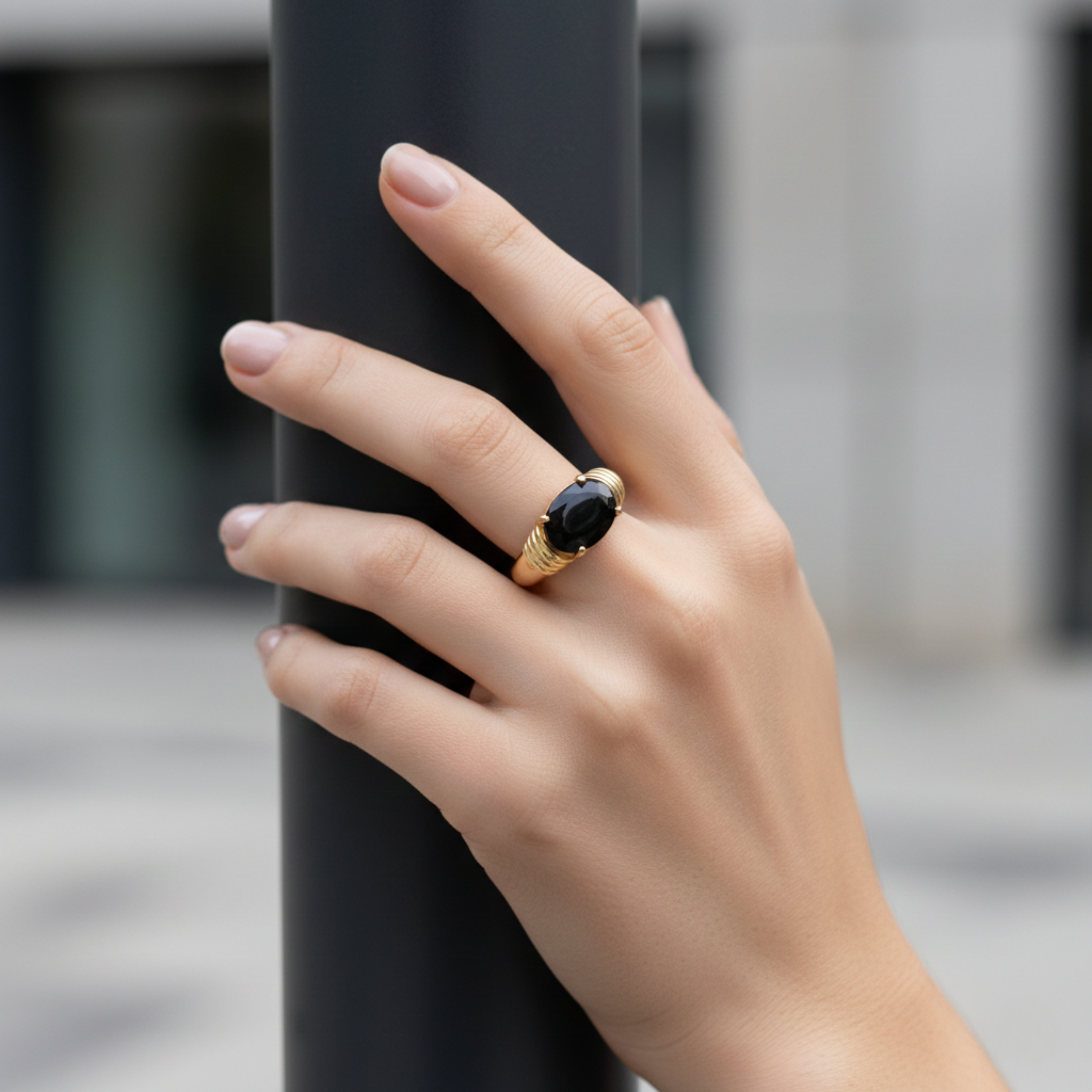 The Athena Onyx Band Ring