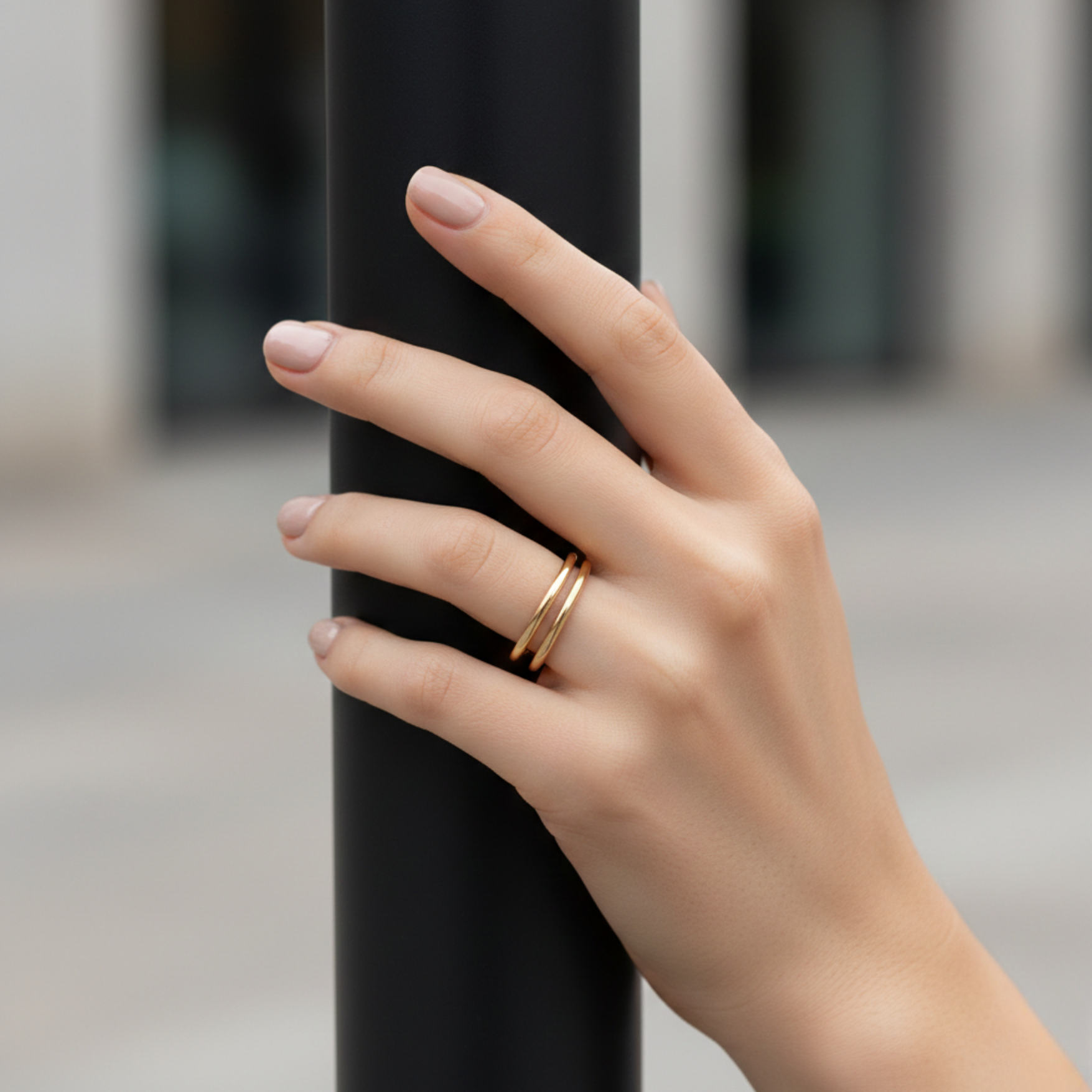 Slender Double Band Ring