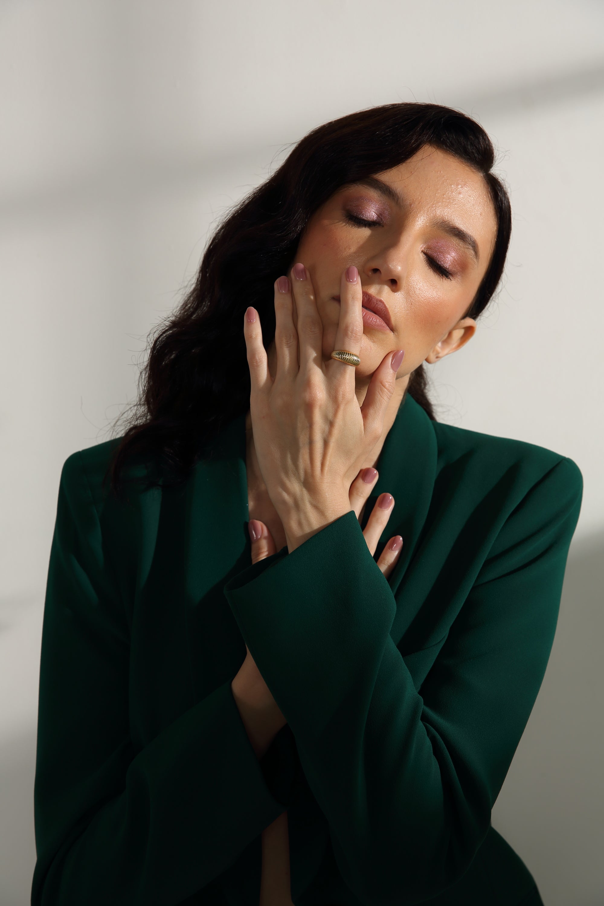 The Athena Crowned Crescent Ring