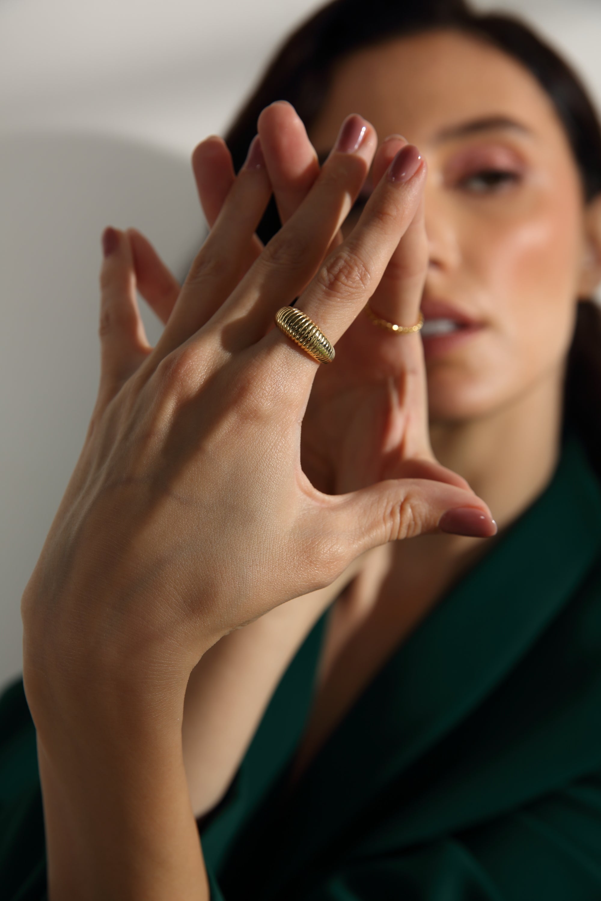 The Athena Crowned Crescent Ring