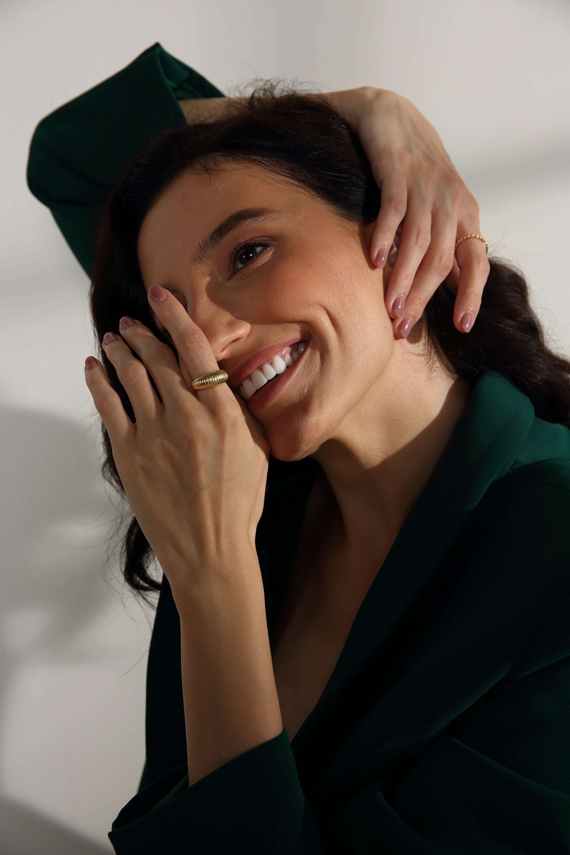 The Athena Crowned Crescent Ring