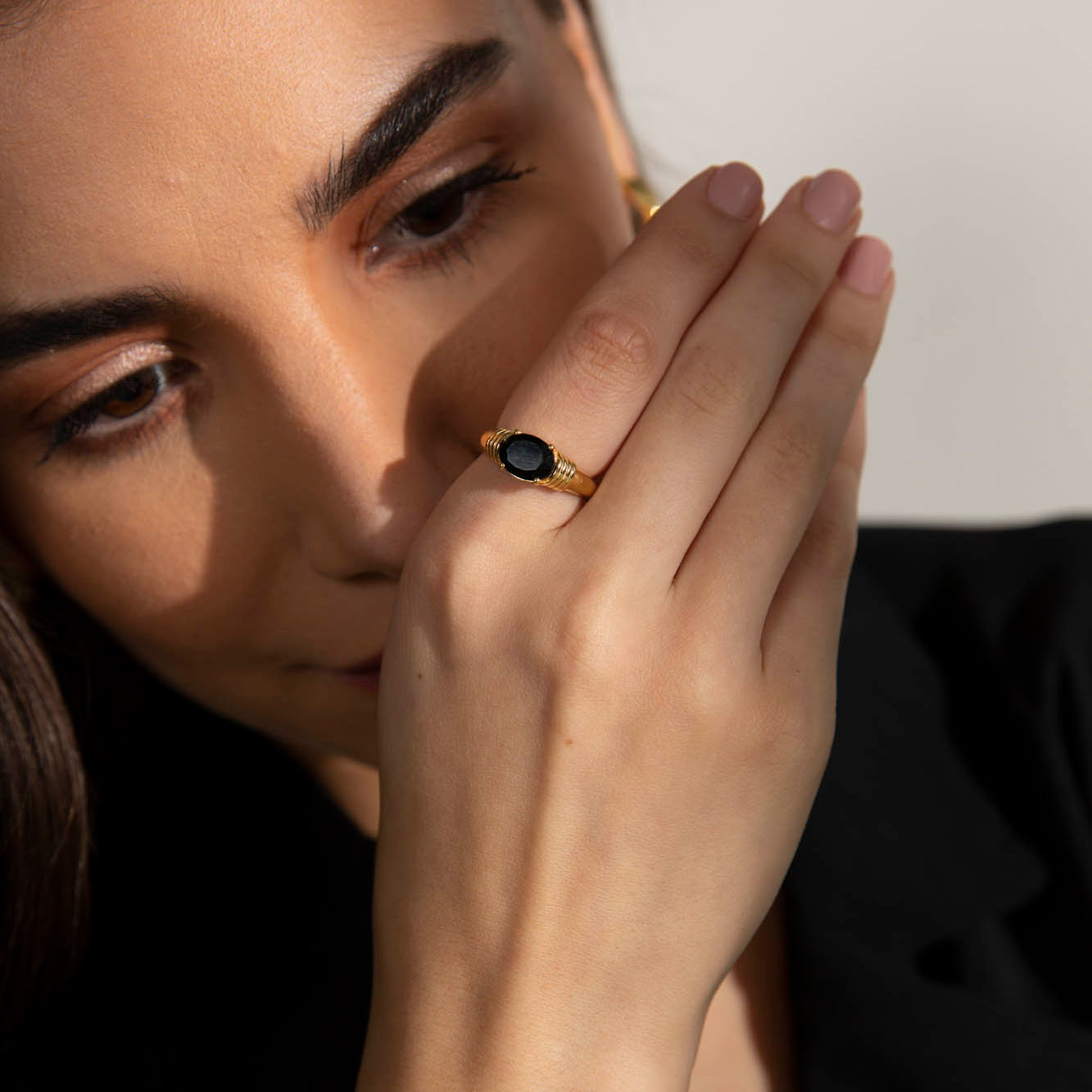 The Athena Onyx Band Ring