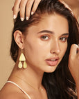 Gold Leaf Earring, Leaf-shaped Earring, Dangle Earring, Minimalist Earring