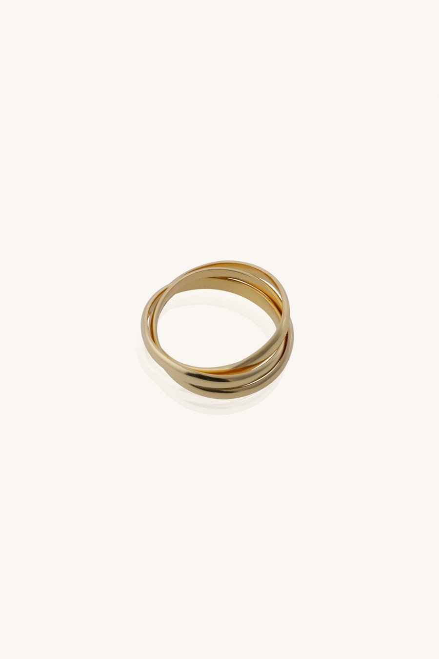Golden Interlock Ring, Linked Ring, Interlocking Circle Ring, Modern Ring