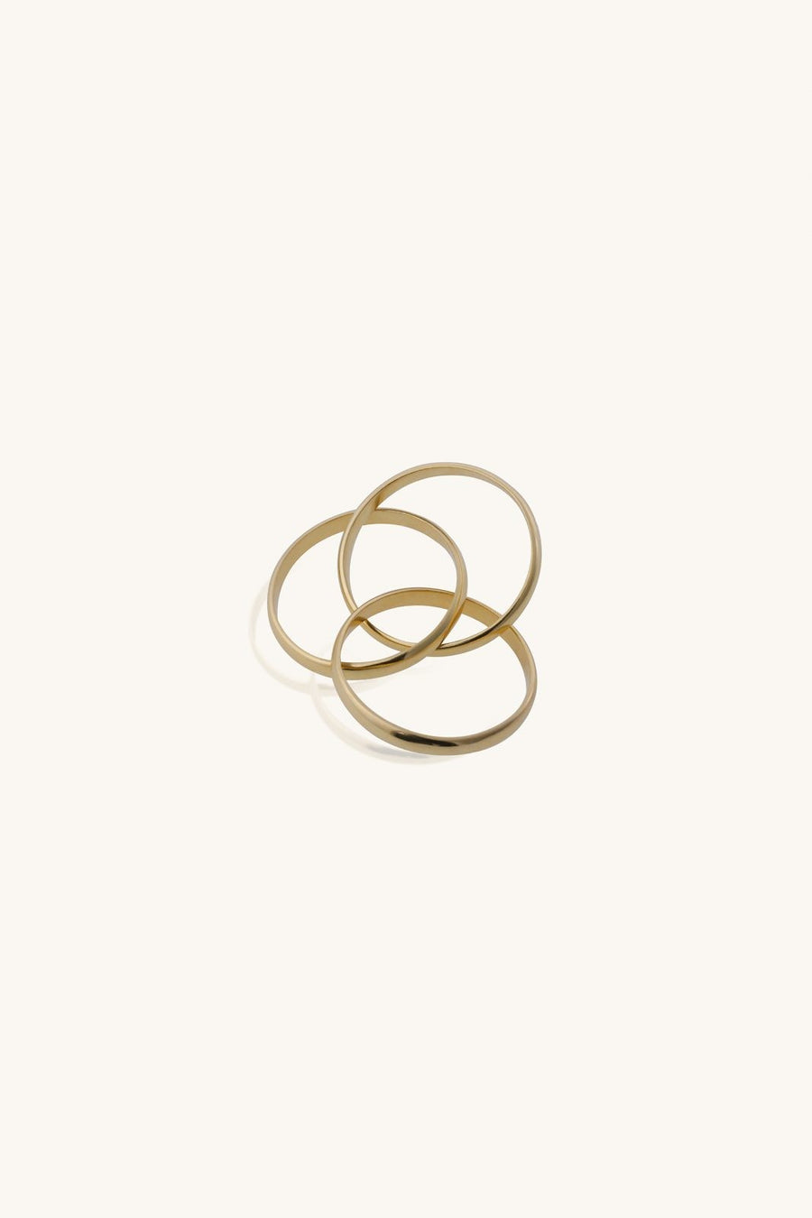 Golden Interlock Ring, Linked Ring, Interlocking Circle Ring, Modern Ring
