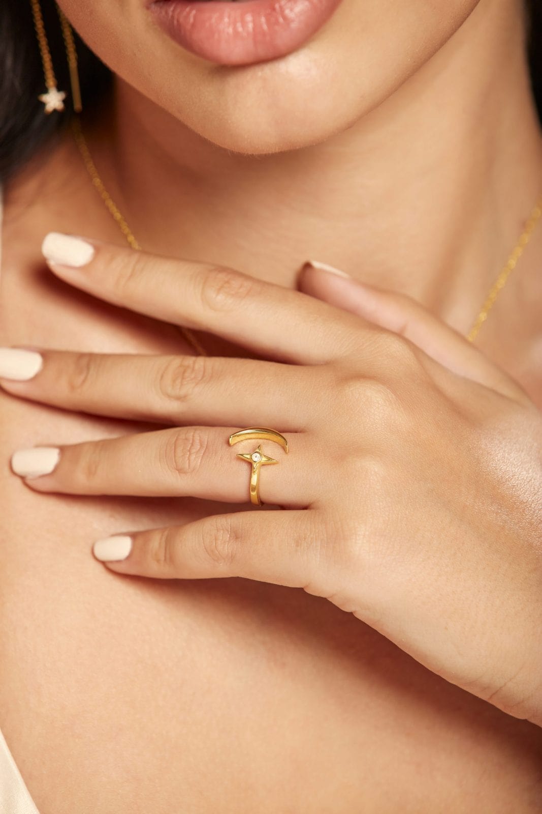 Moon Star Ring,Celestial Ring, Statement Ring, Nature-inspired Ring.