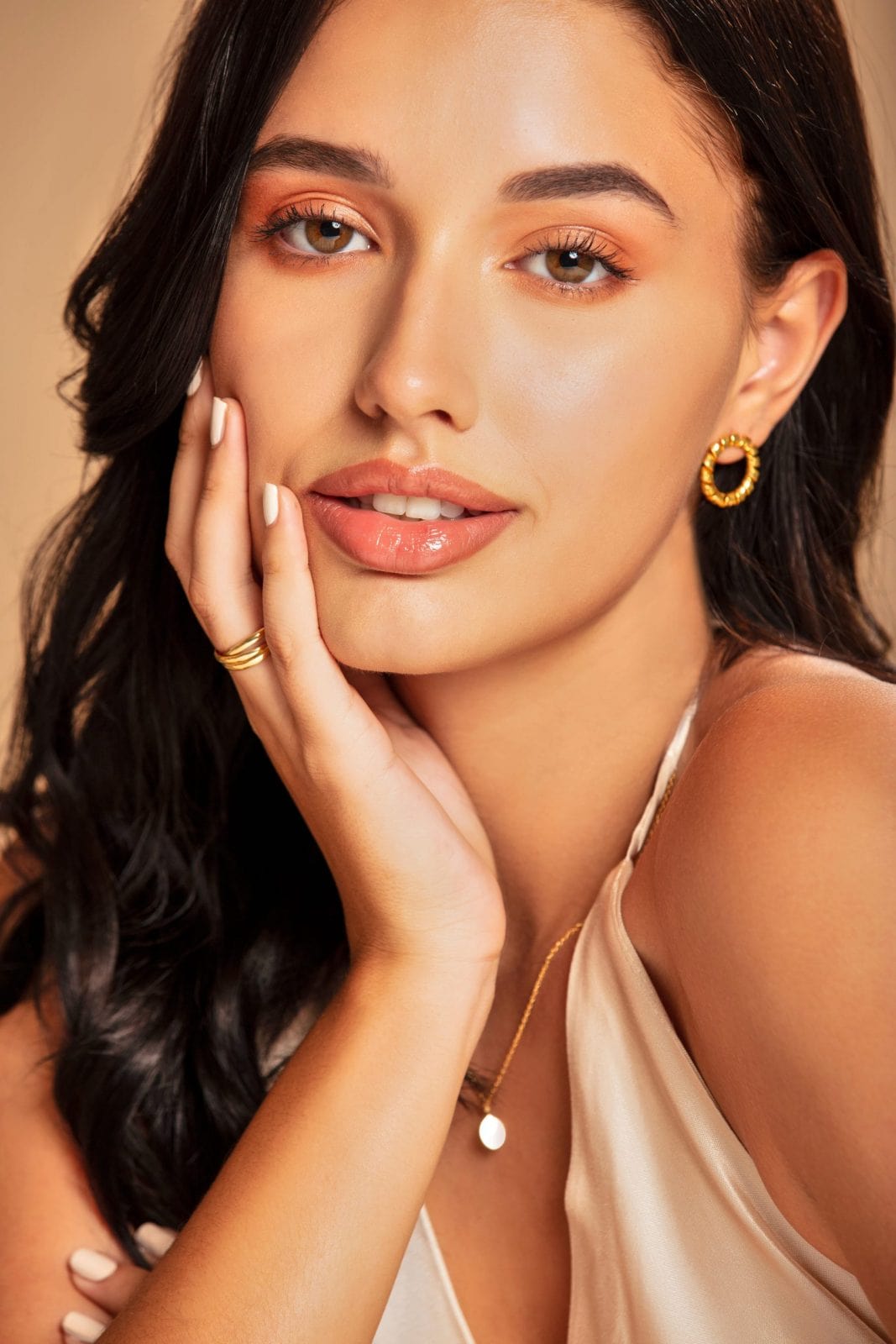 Golden Interlock Ring, Linked Ring, Interlocking Circle Ring, Modern Ring